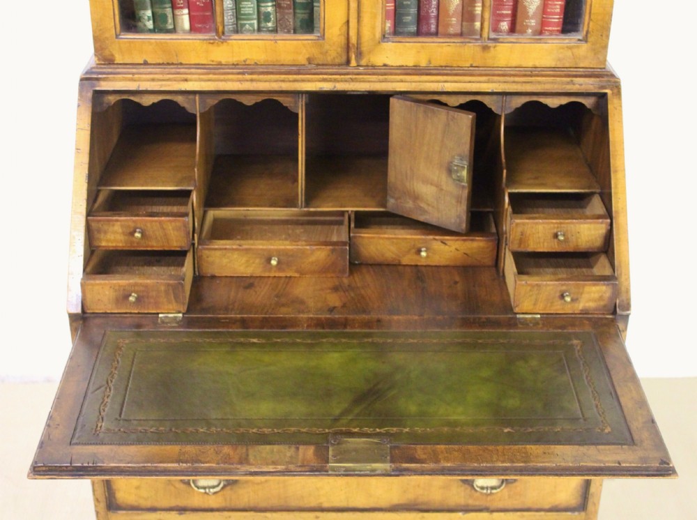 Dome Topped Walnut Bureau Bookcase View XI