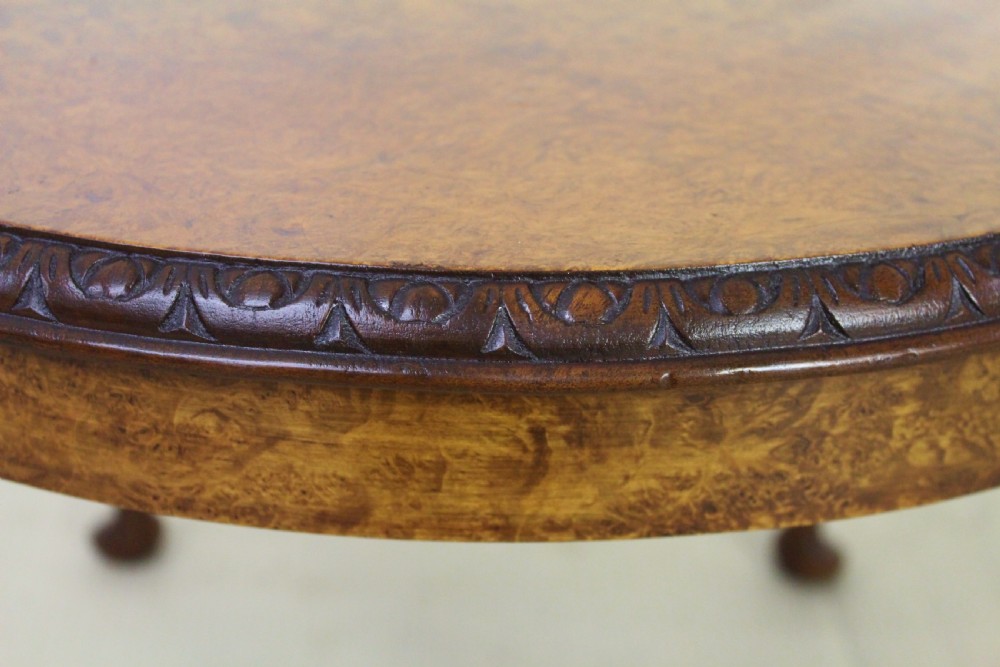 Round Burr Walnut Coffee Table View IV