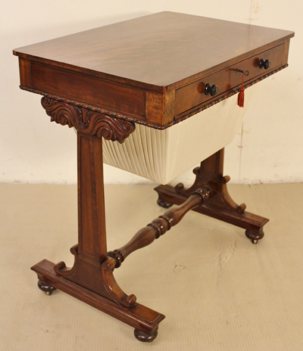 William IV Flame Mahogany Work Table