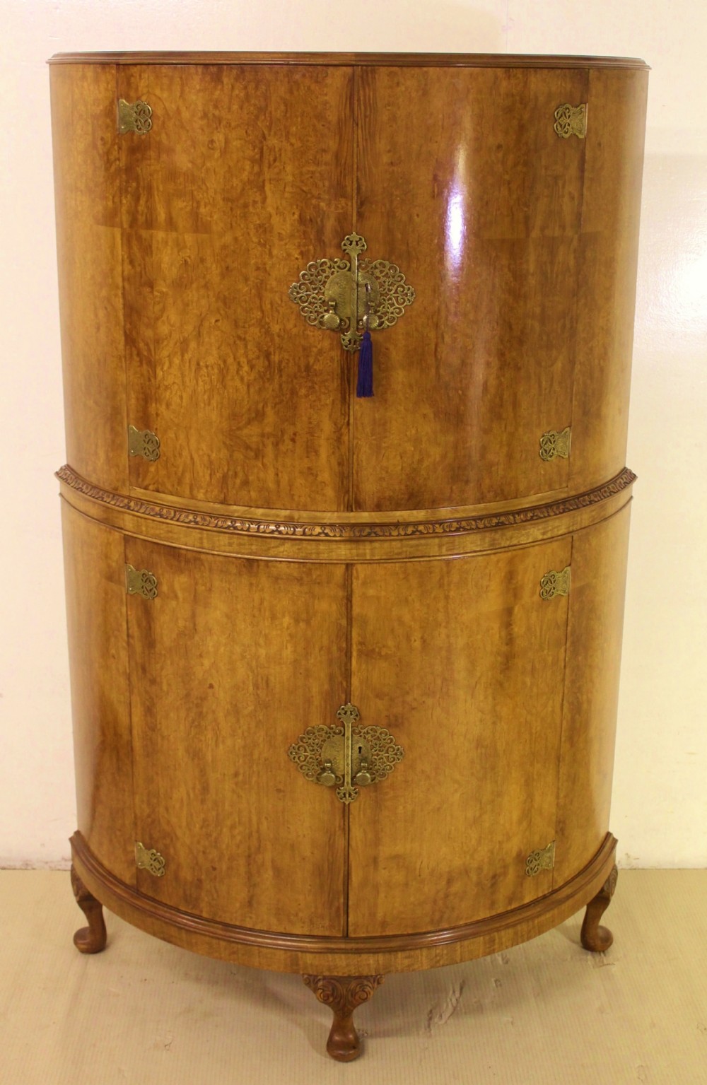 Art Deco Burr Walnut Cocktail Cabinet