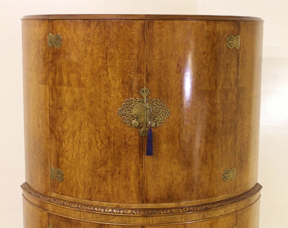 Art Deco Burr Walnut Cocktail Cabinet View VI