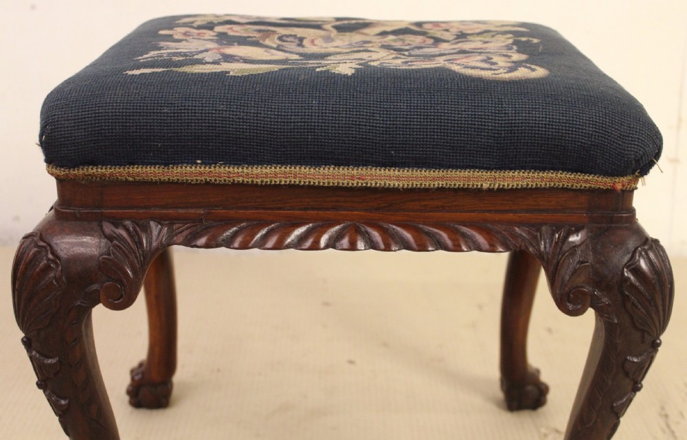 Victorian Rosewood Upholstered Stool View III