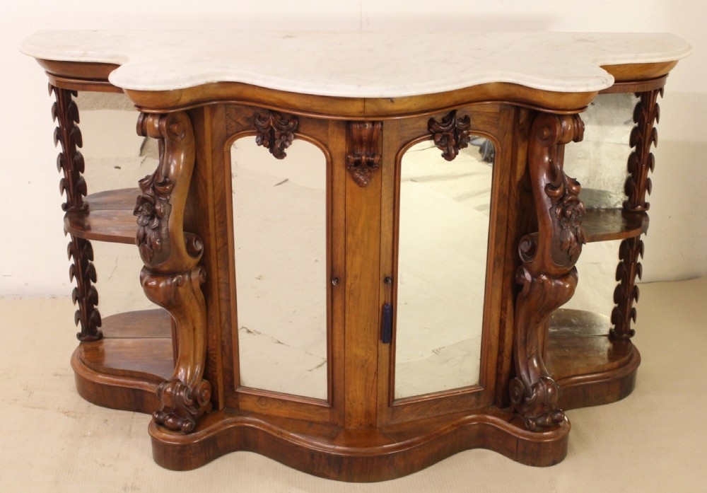 Victorian Walnut Marble Topped Chiffonier