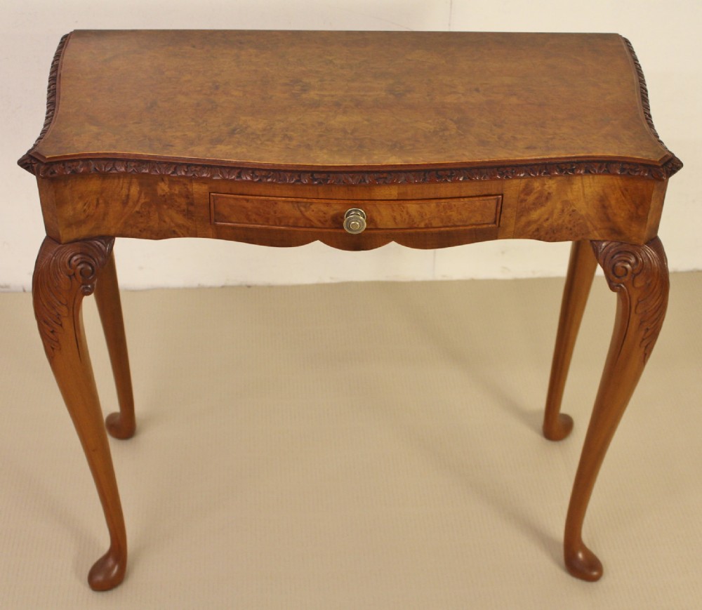 Burr Walnut Side Console Table