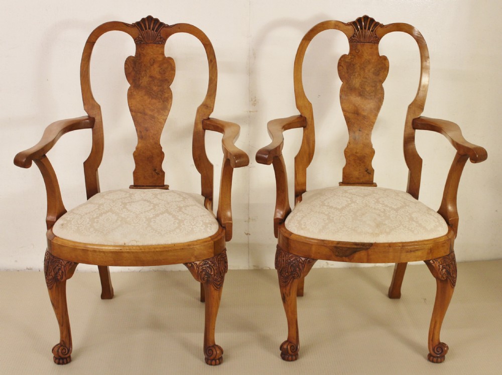 Pair of Walnut Armchairs View VII