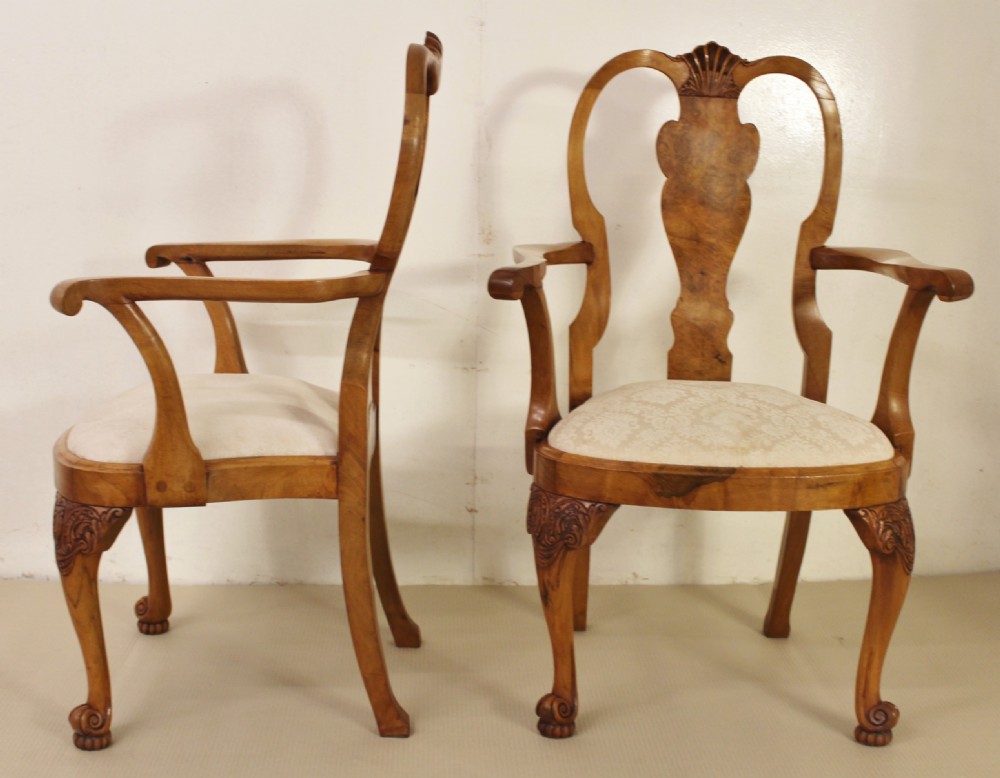 Pair of Walnut Armchairs View VIII