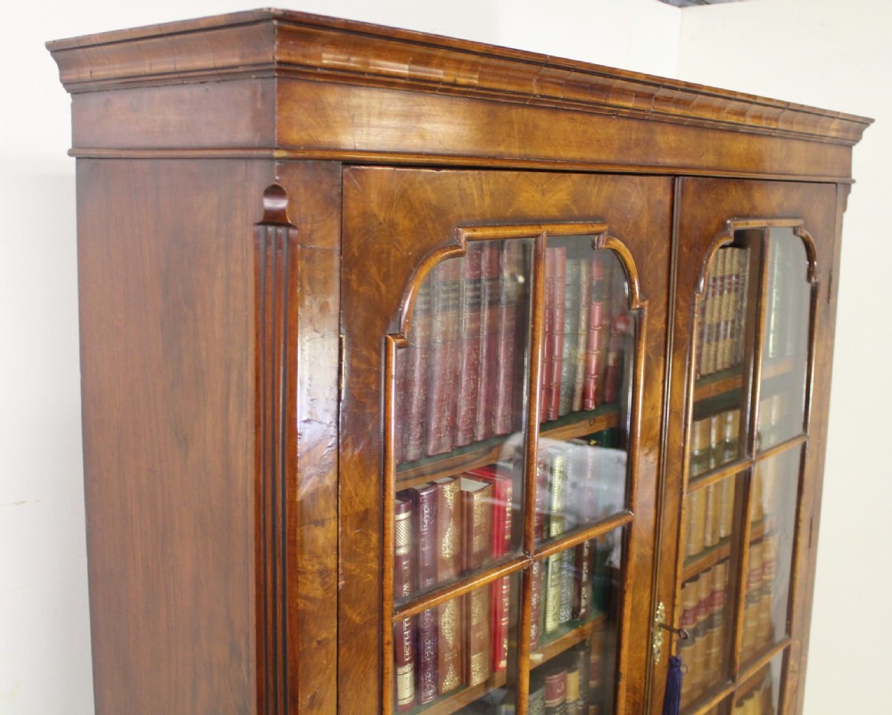 Burr Walnut Library Bookcase View XVII
