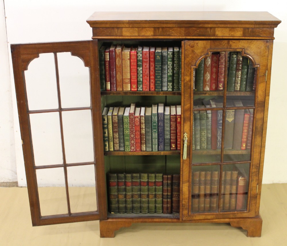 Burr Walnut Glazed Bookcase View IV