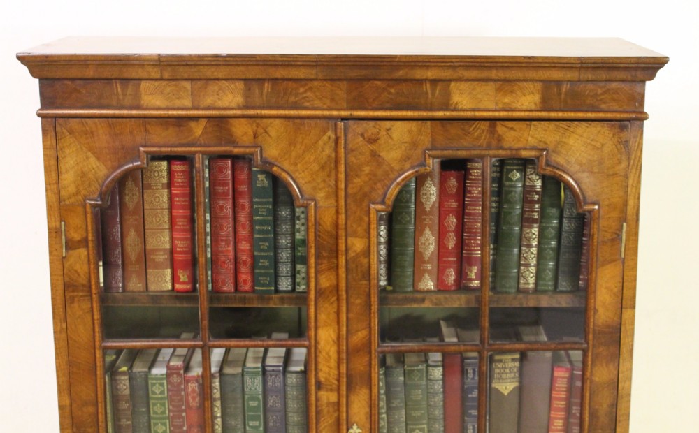 Burr Walnut Glazed Bookcase View VII