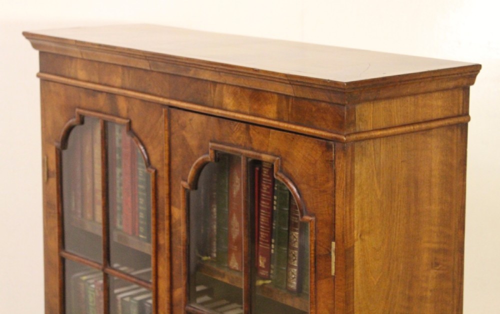 Burr Walnut Glazed Bookcase View X