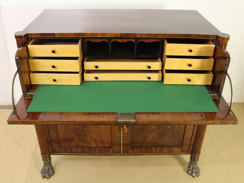 George IV Flame Mahogany Secretaire View XIII