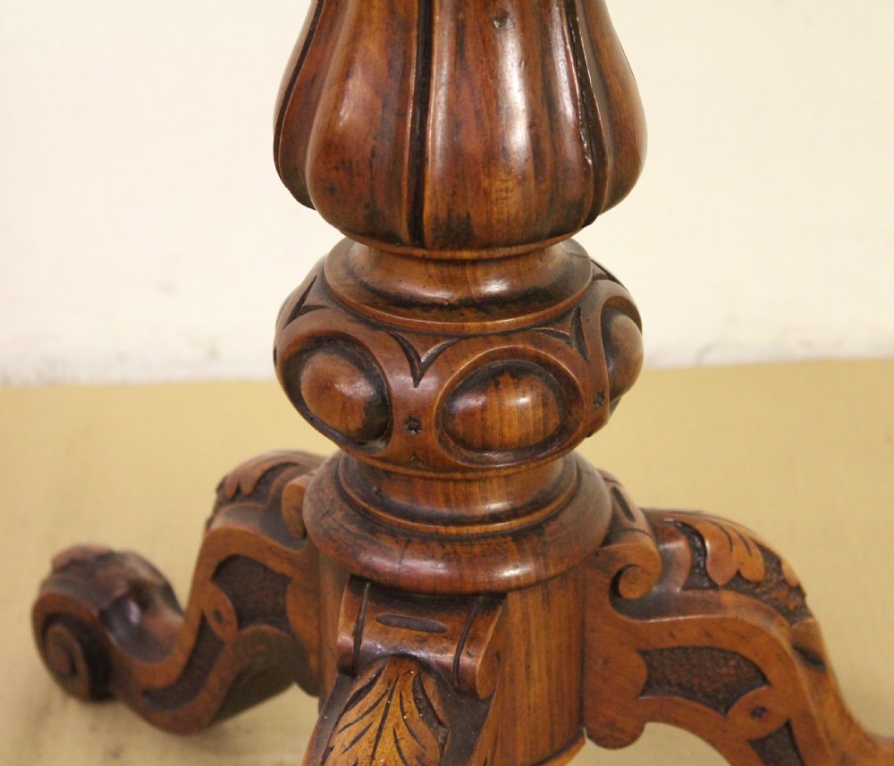 Victorian Burr Walnut Tripod Table View VII
