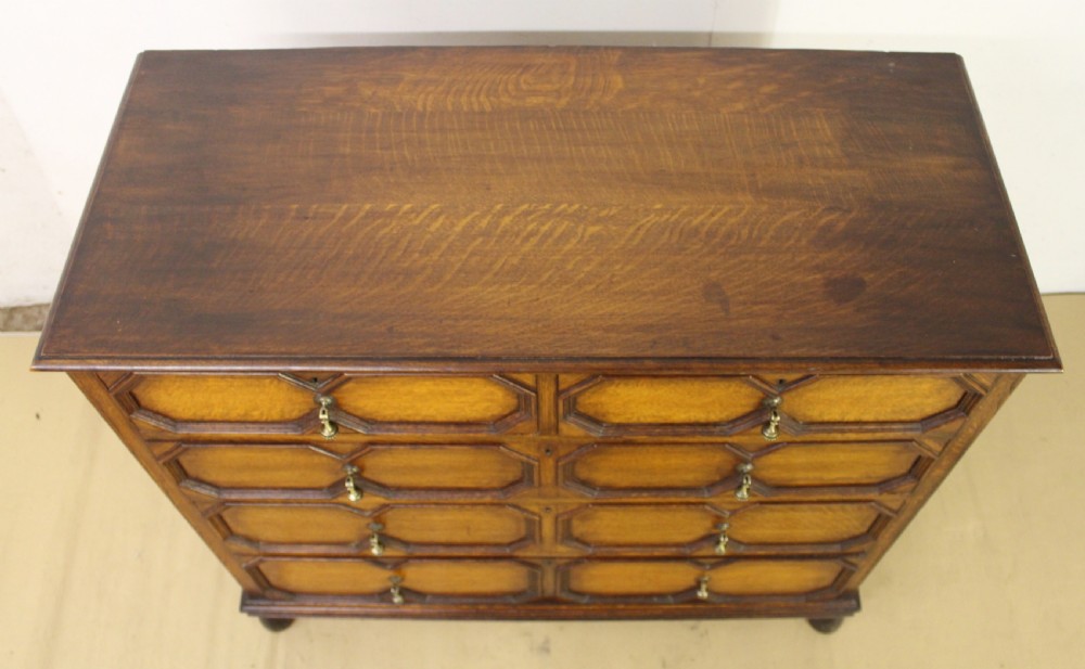 Golden Oak Block Fronted Chest of Drawers View IV