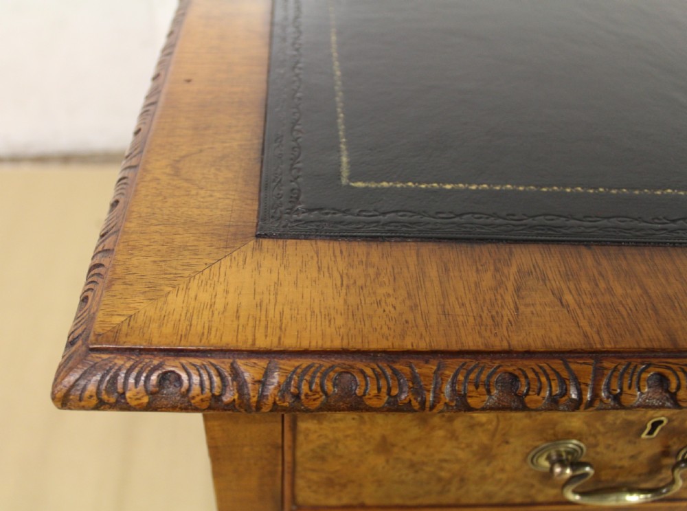 Burr Walnut Pedestal Desk View XV