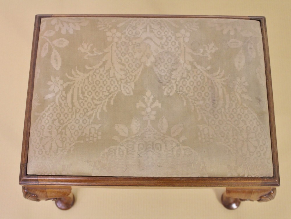 Queen Anne Style Burr Walnut Stool View IV
