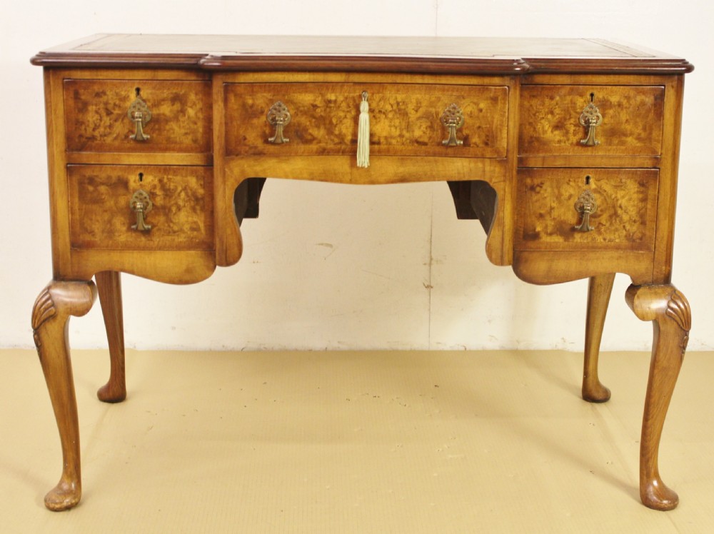 Queen Anne Style Burr Walnut Writing Table View VI