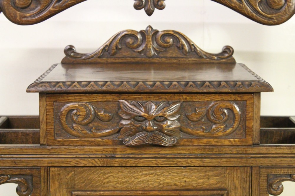Carved Oak Hall Stand View II