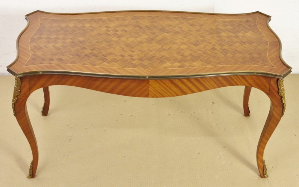 French Kingwood Parquetry Coffee Table View II