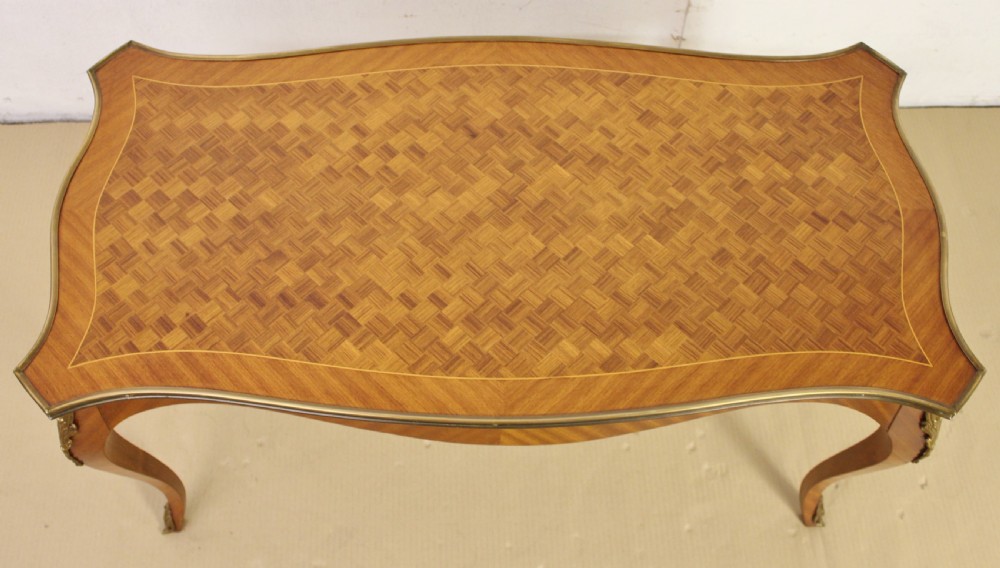 French Kingwood Parquetry Coffee Table View III