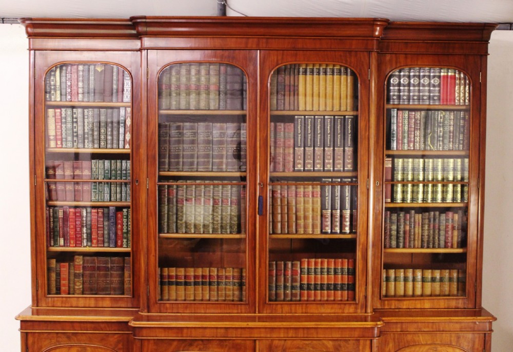 Victorian Mahogany Breakfront Library Bookcase View VII