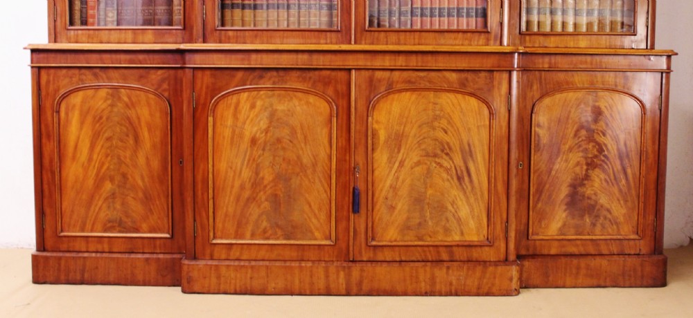 Victorian Mahogany Breakfront Library Bookcase View VIII
