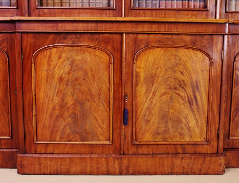 Victorian Mahogany Breakfront Library Bookcase View IX
