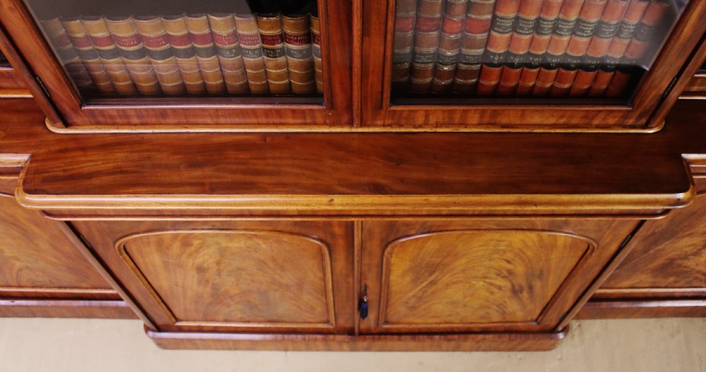Victorian Mahogany Breakfront Library Bookcase View XI