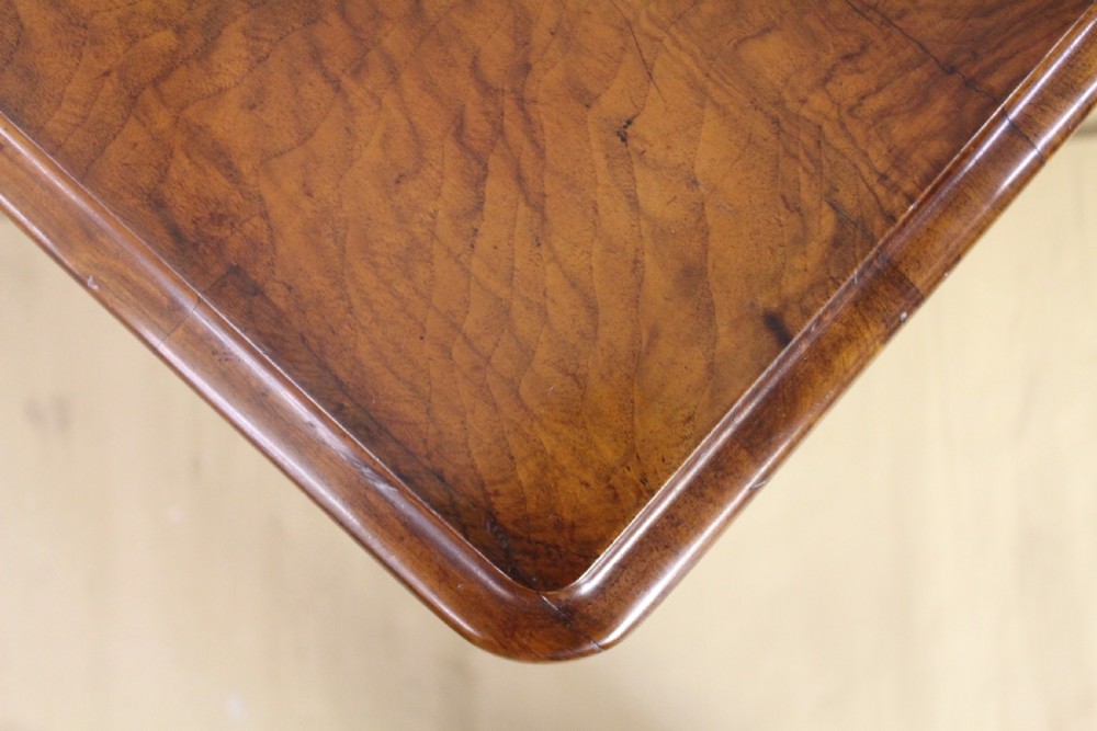 Victorian Burr Walnut Stretcher Table View XII
