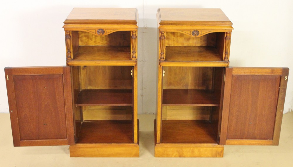 Pair of Inlaid Satinwood Bedside Cupboards View II
