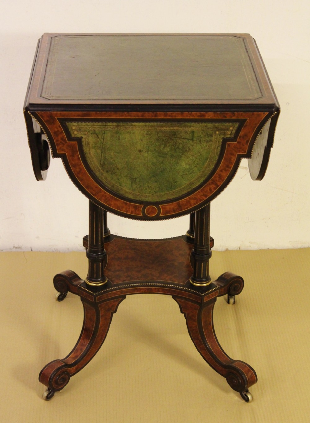Victorian Amboyna and Ebony Games Table