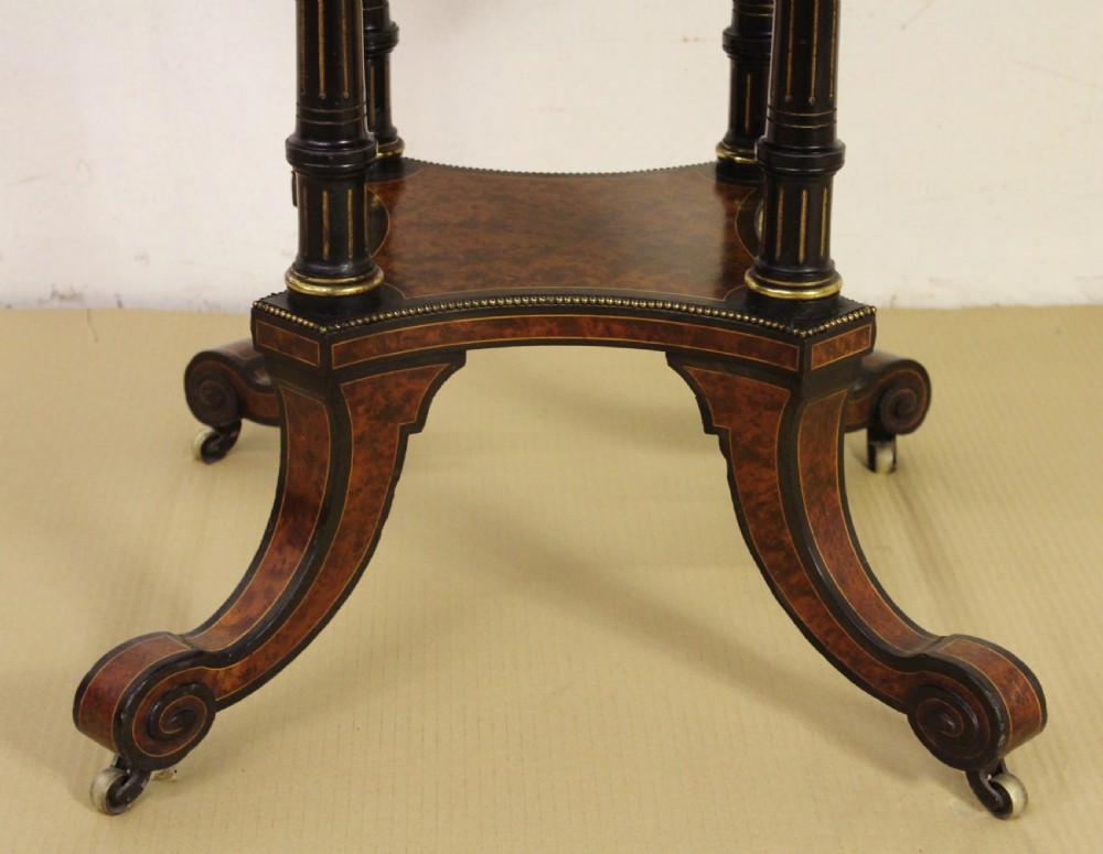 Victorian Amboyna and Ebony Games Table View VI