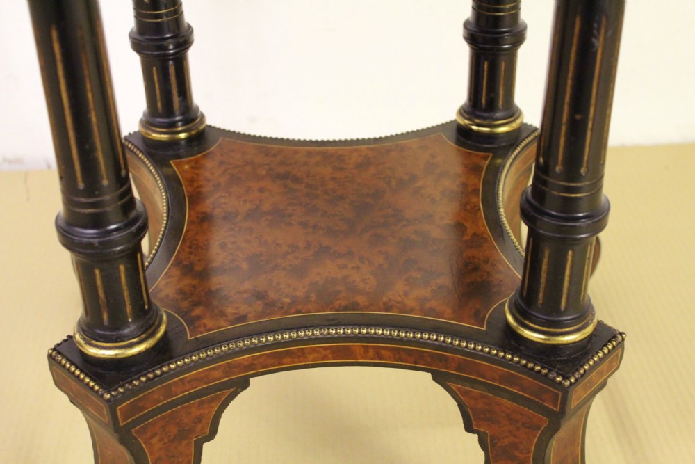 Victorian Amboyna and Ebony Games Table View VII