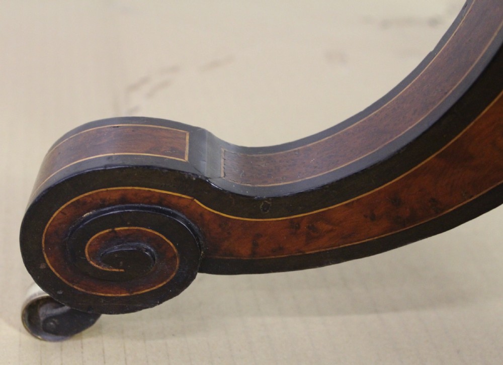 Victorian Amboyna and Ebony Games Table View XI