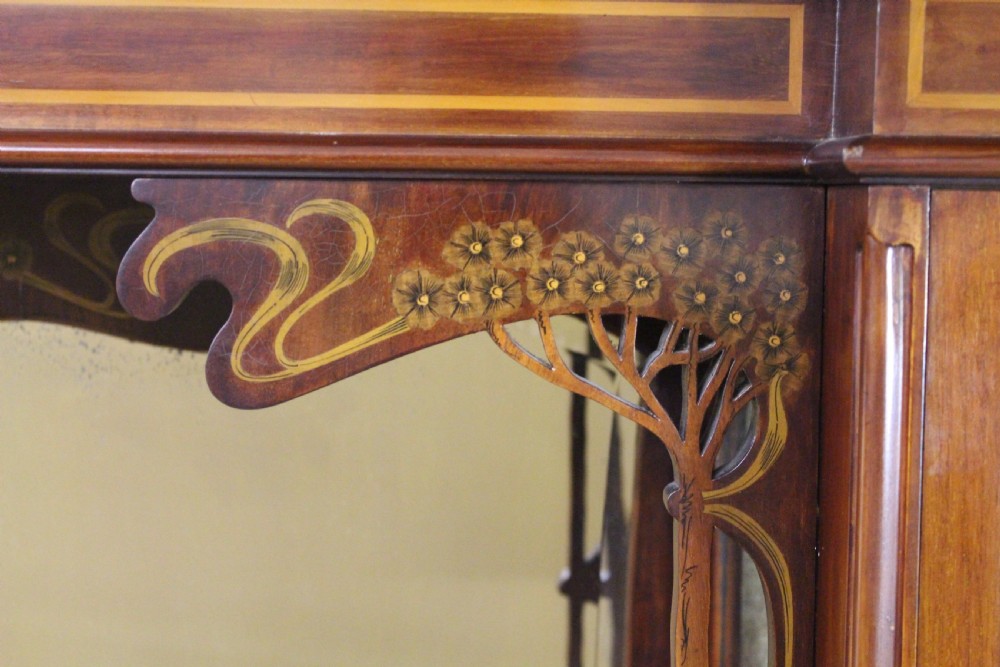Inlaid Mahogany Art Nouveau Parlour Cabinet View III