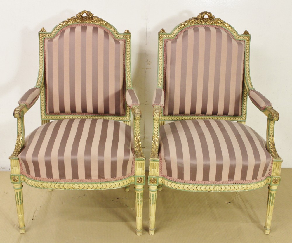 Pair of upholstered French Armchairs View VII