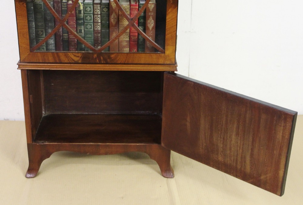 Slender Edwardian Flame Mahogany Bookcase View VIII
