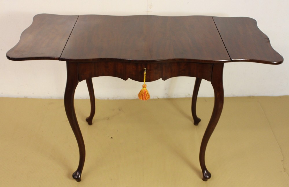 Serpentine Shaped Mahogany Sofa Table View XI
