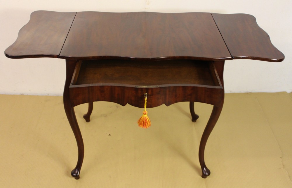 Serpentine Shaped Mahogany Sofa Table View XII