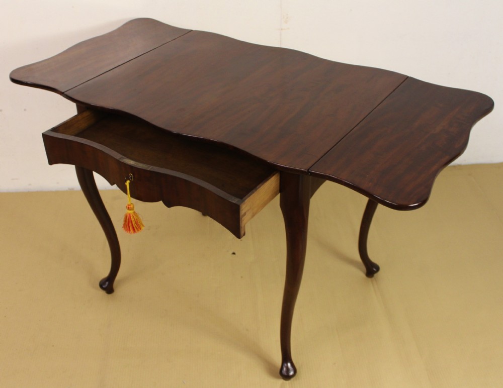 Serpentine Shaped Mahogany Sofa Table View XIV