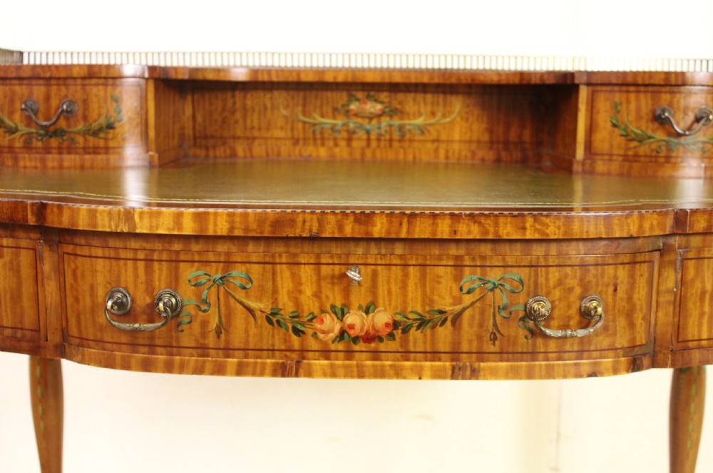 Satinwood Writing Desk with Painted Decoration View II