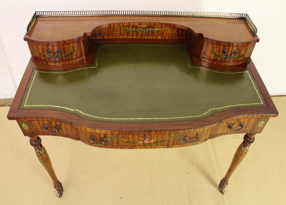 Satinwood Writing Desk with Painted Decoration View IV