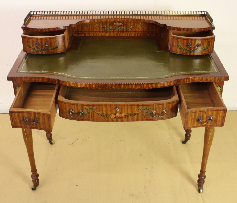 Satinwood Writing Desk with Painted Decoration View XI