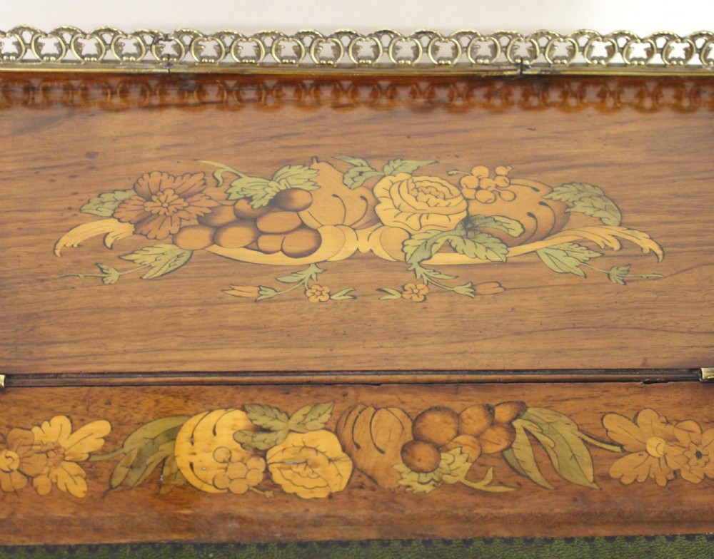 Superb Victorian Inlaid Burr Walnut Davenport View VI