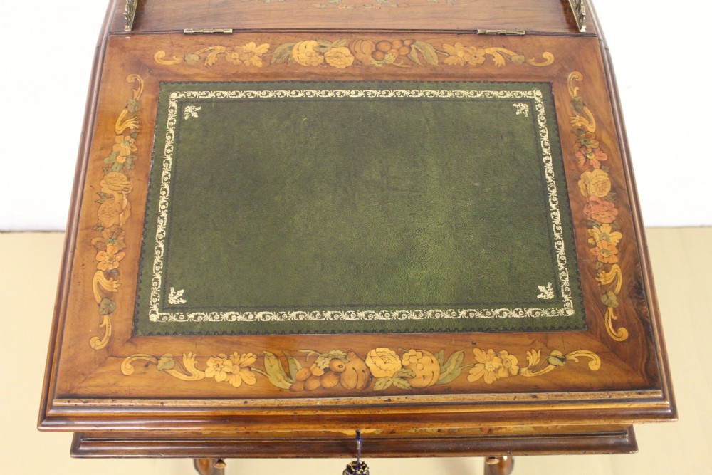 Superb Victorian Inlaid Burr Walnut Davenport View IX