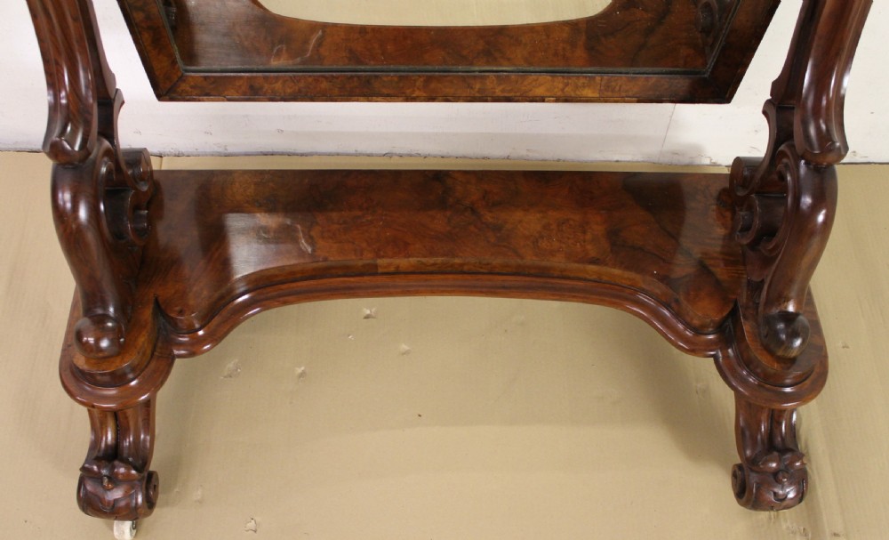 Victorian Burr Walnut Cheval Mirror View II