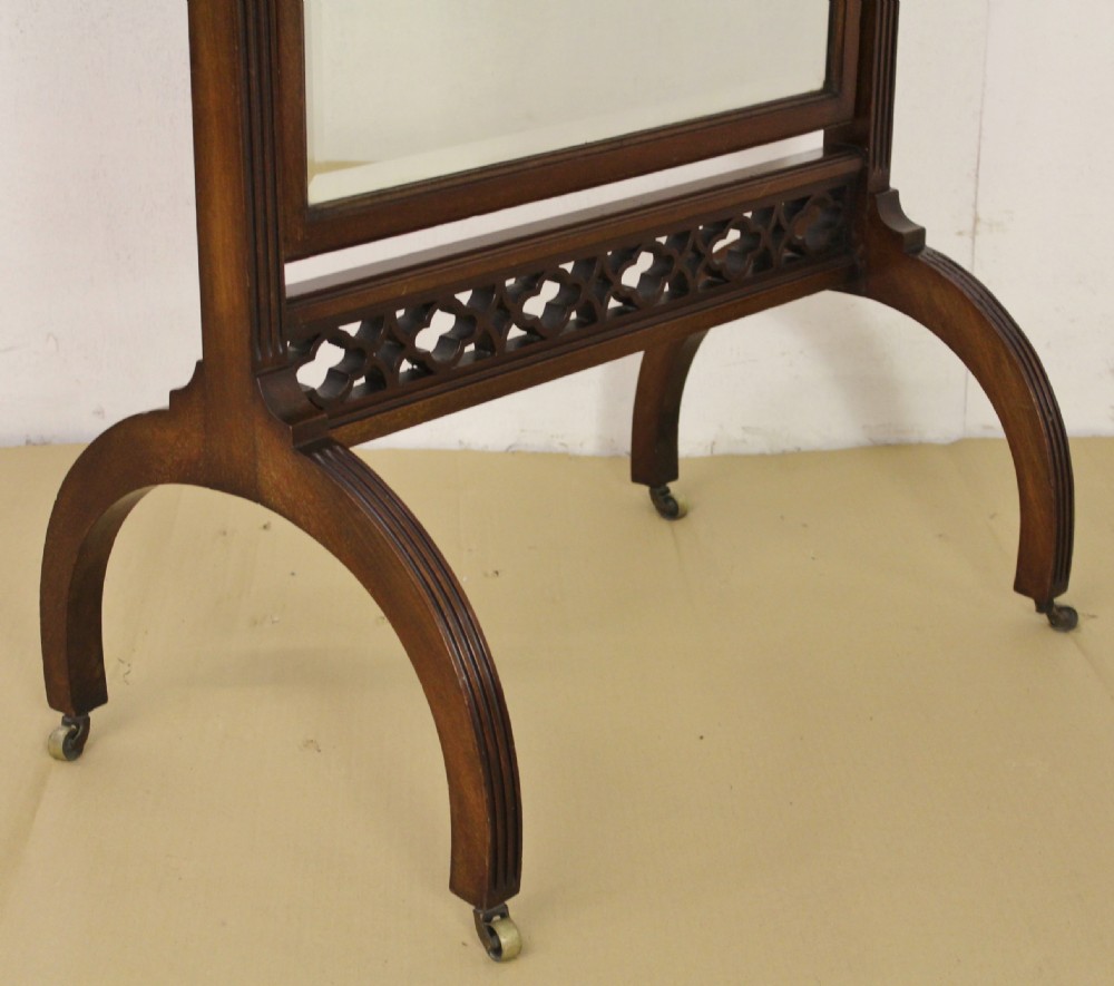 Edwardian Mahogany Cheval Mirror View IV