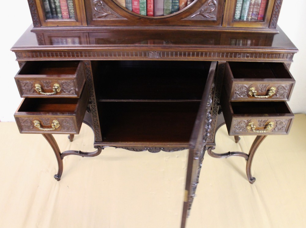 Victorian Carved Mahogany Parlour Cabinet View XII
