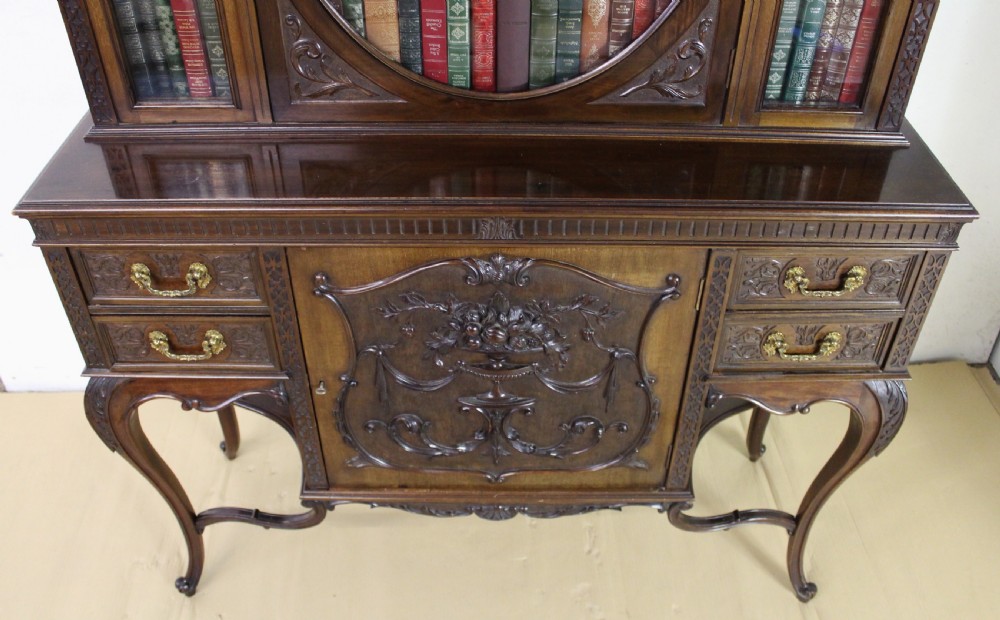 Victorian Carved Mahogany Parlour Cabinet View XIII