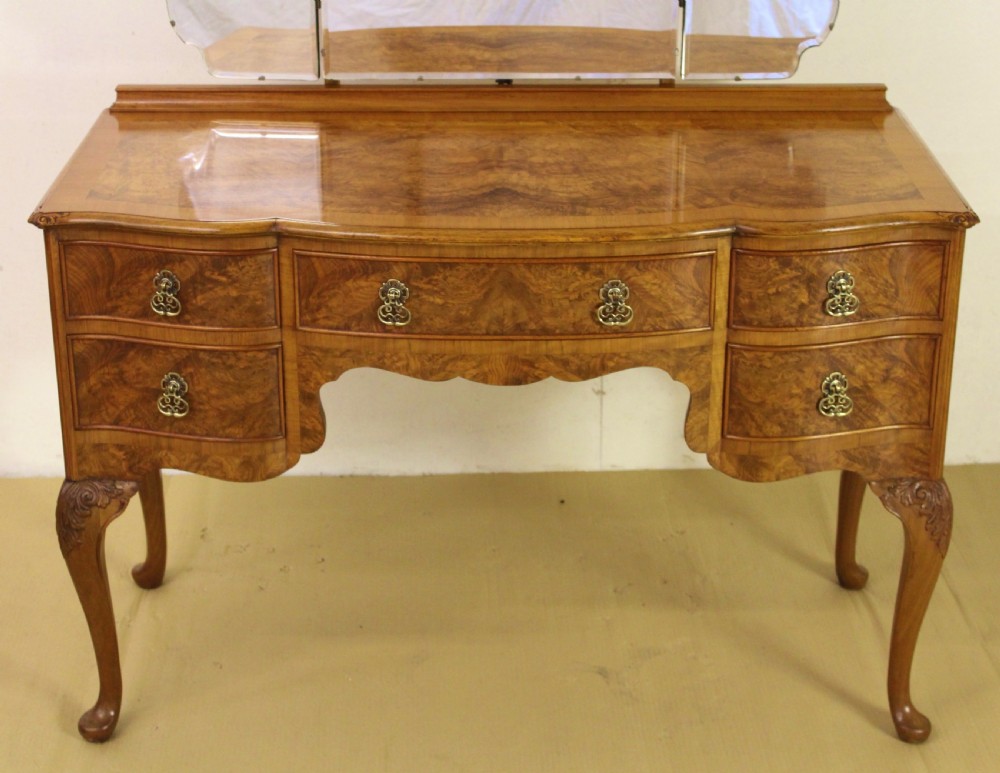 Burr Walnut Dressing Table and Stool View VIII