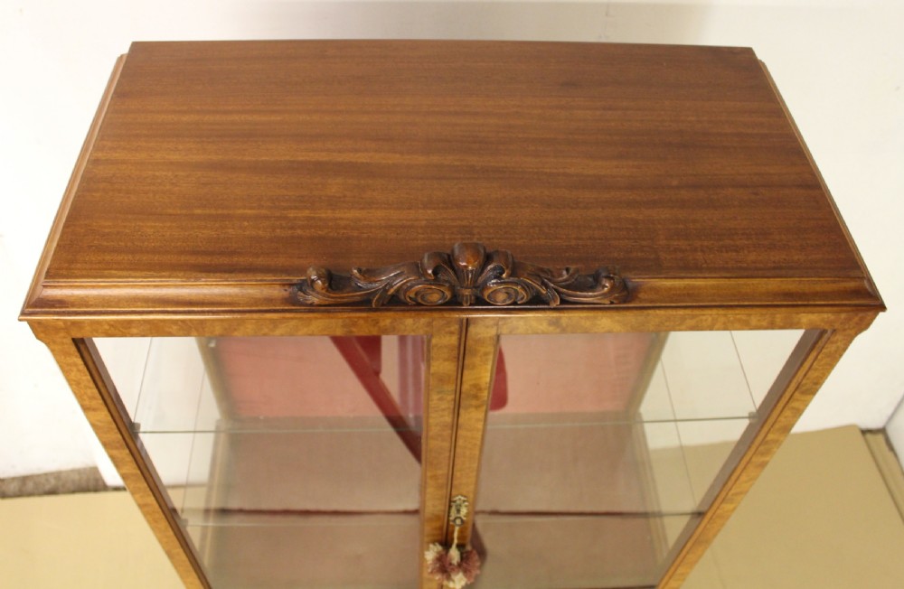 Queen Anne Style Burr Walnut Display Cabinet View V